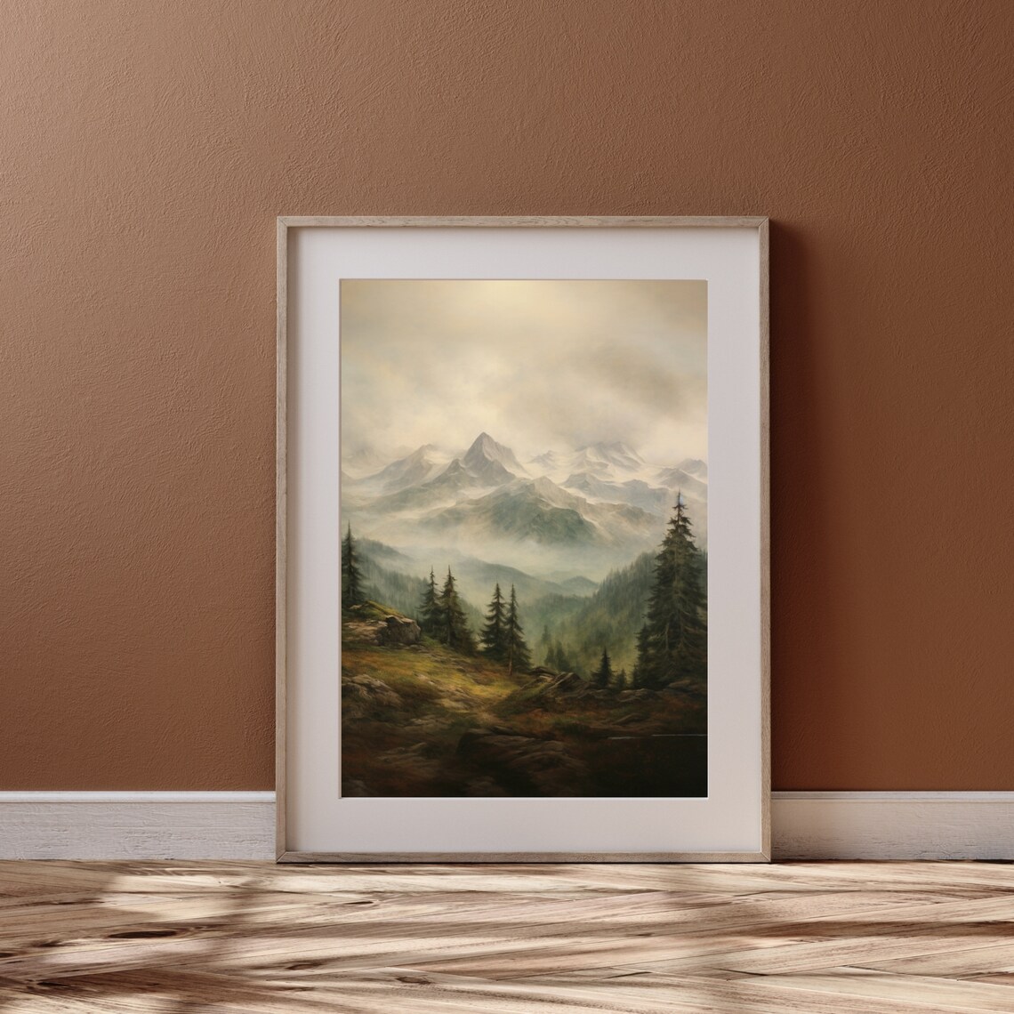 Dark Forest Landscape Fall Vintage Art Print - Image 2