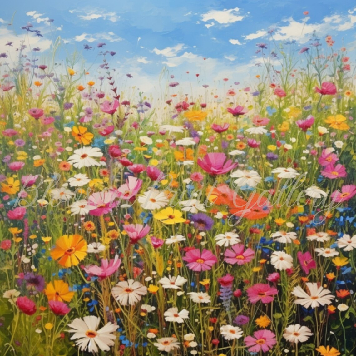 Colorful Wildflower Meadow Bright Summer Floral Field Poster - Image 3