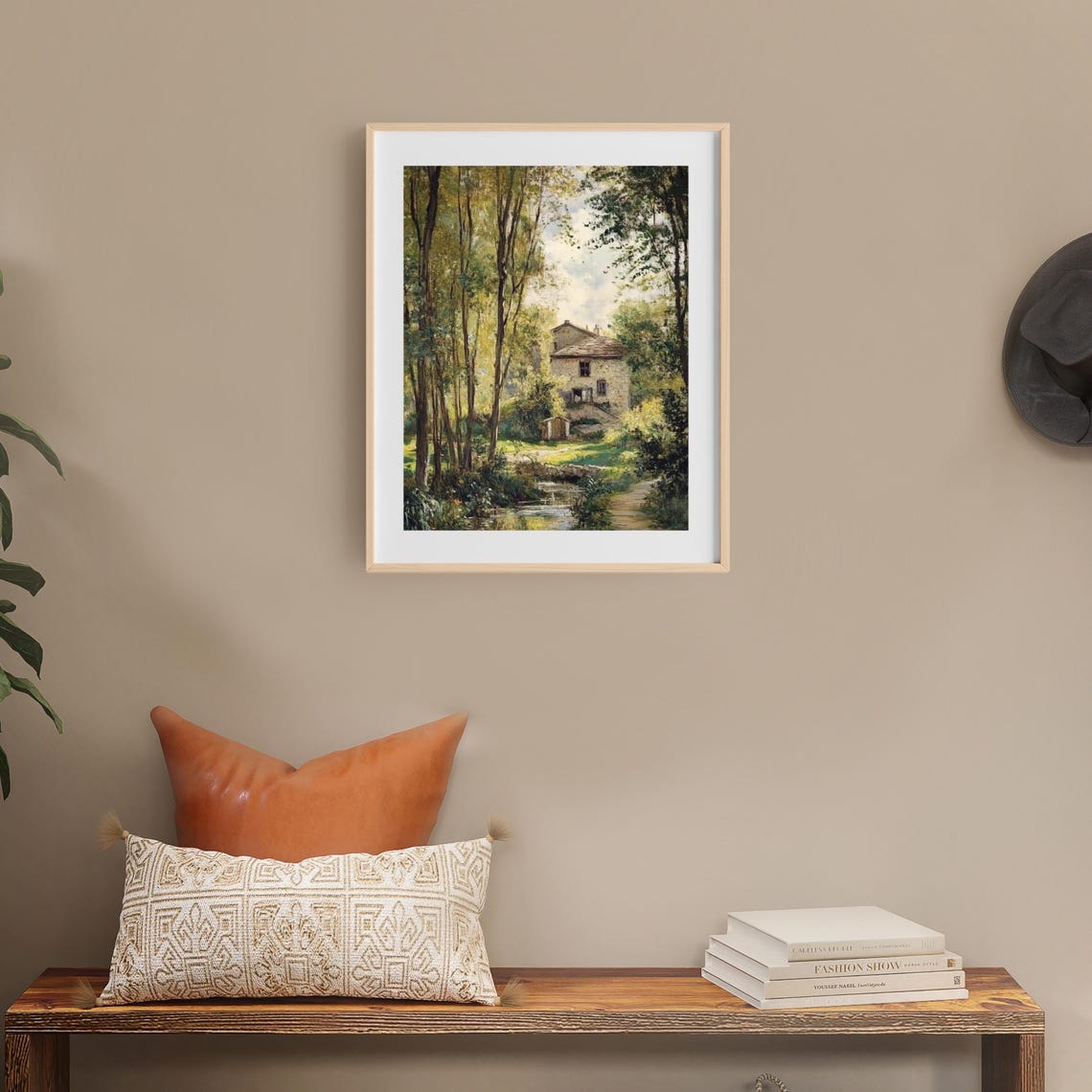Farmhouse Oil Painting Vintage Rustic Landscape Wall Art Living Room Decor Cottagecore Country Landscape Wall Art Vintage Art 690 - Image 5