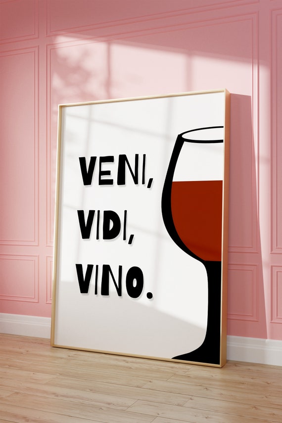 Funny Wine Print Retro Home Bar Decor Vintage Bar Print Cart Wine Poster Retro Wall Art Fun Kitchen Art Aesthetic Wall Art Apartment Decor