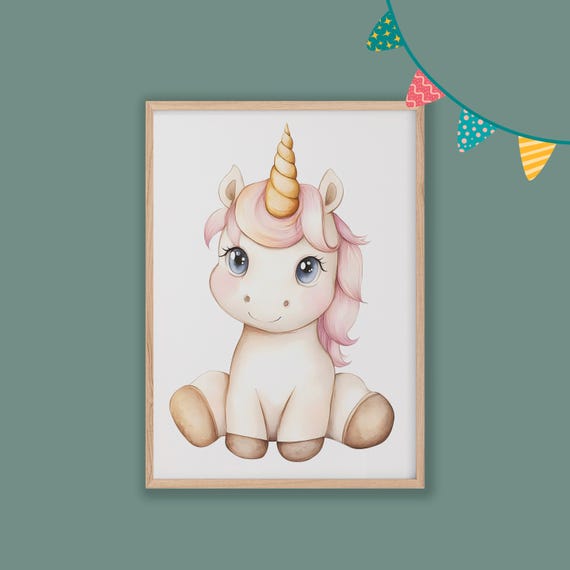 Unicorn Nursery Decor Baby Room Wall Art Nursery Decor Prints Animal Boho Kids Room Decor Instant
