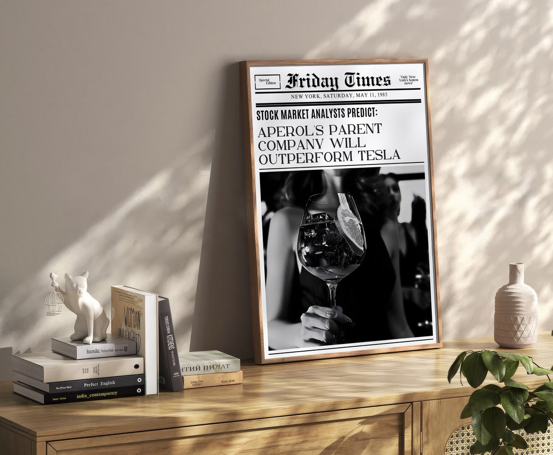 Aperol Outperforms Tesla Friday Times Funny Spritz Photo Print - Image 2
