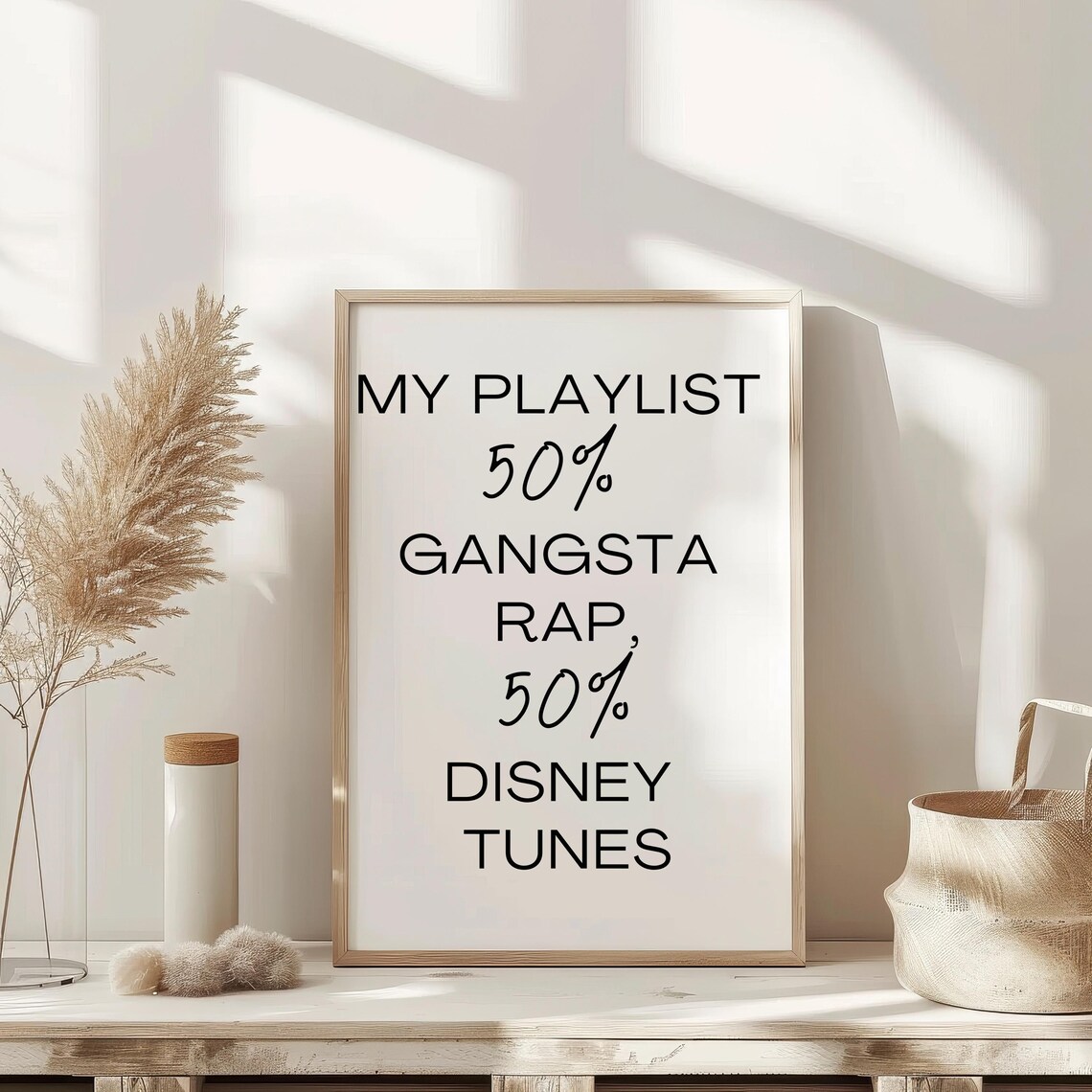 My Playlist Gangsta Rap Disney Tunes Funny Music Quote Poster