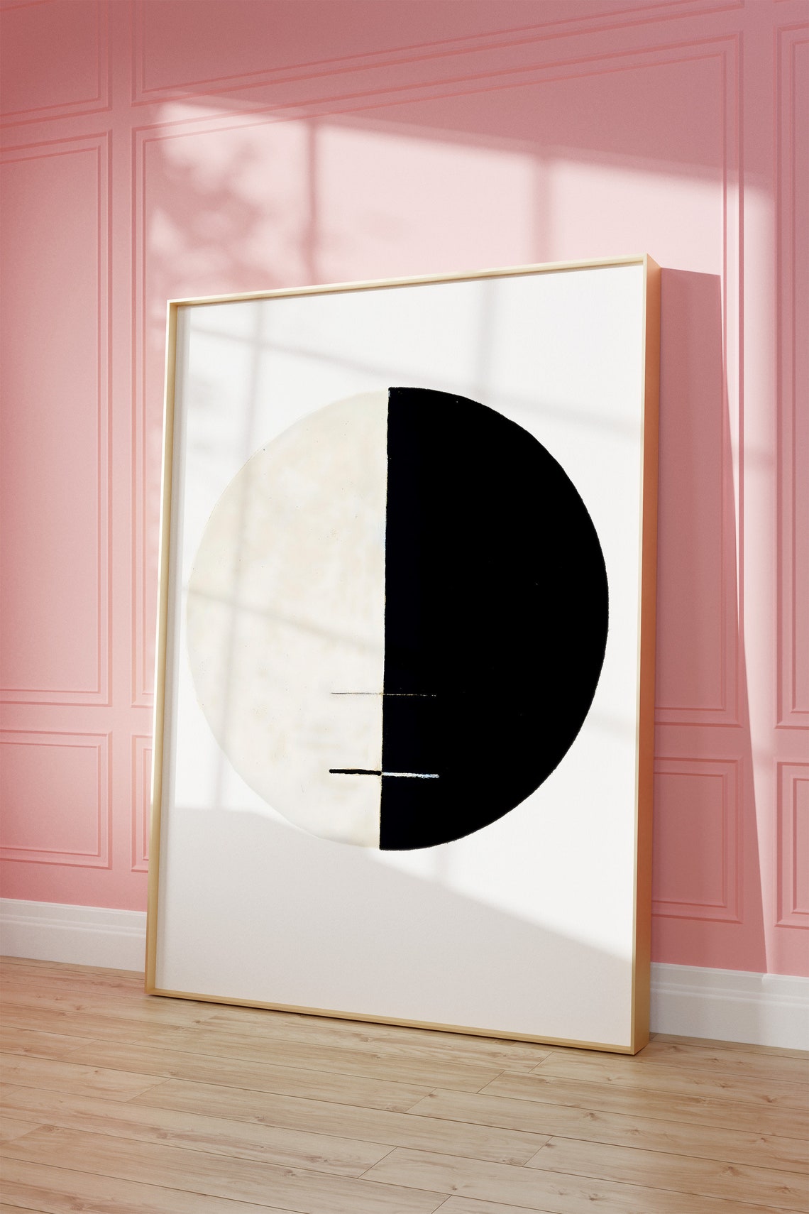 Hilma af Klint Black White Split Circle Minimal Abstract Poster - Image 3