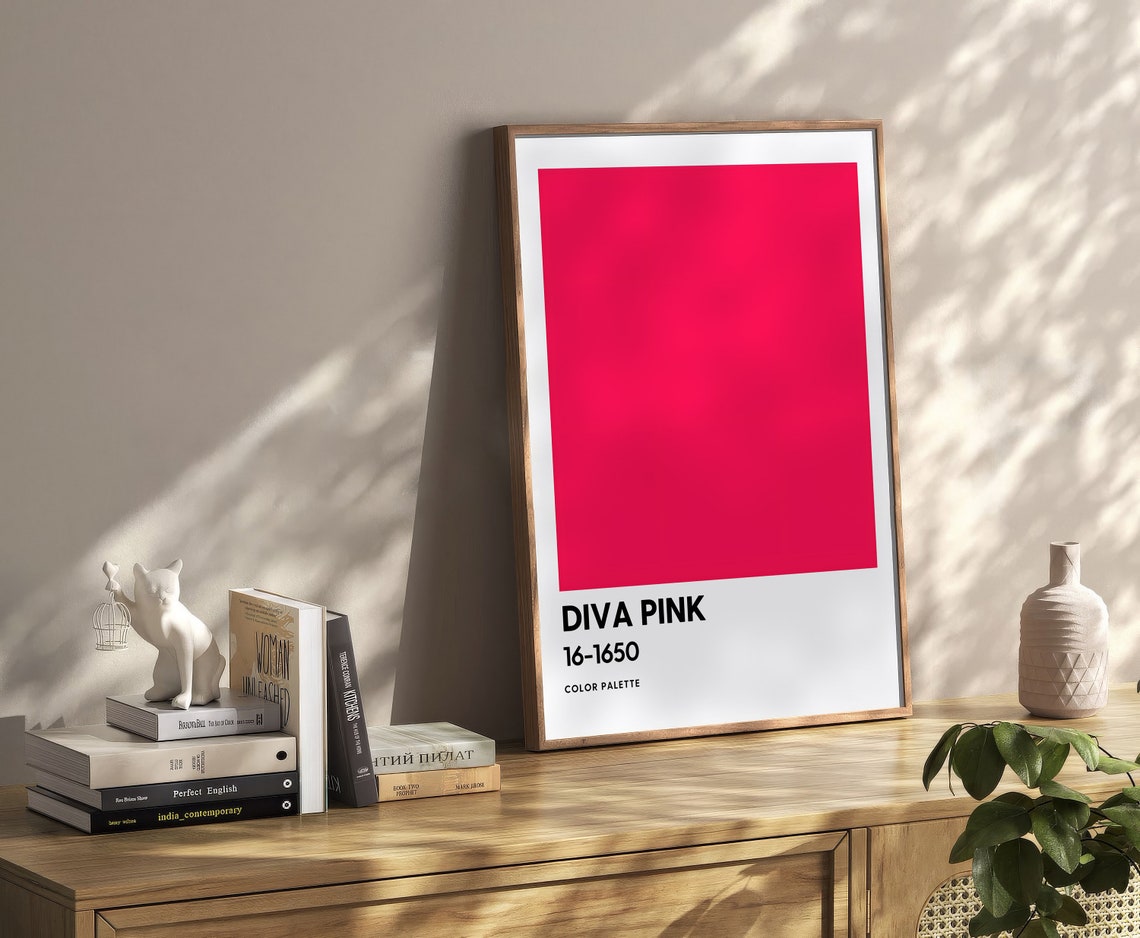 Bold Diva Pink 16-1650 Color Palette Swatch Minimalist Poster - Image 2