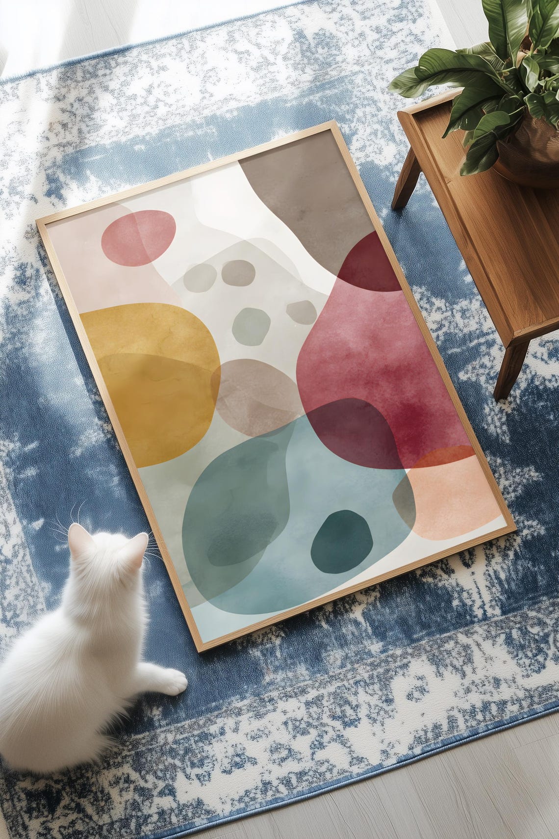 Abstract Organic Blobs In Soft Colors Wall Art Modern Minimalist