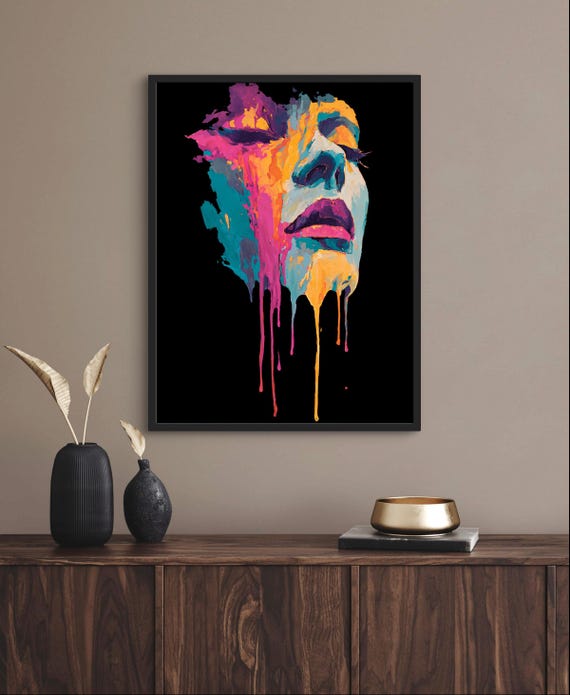 Surreal Melting Colors Abstract Flowing Wall Art Print