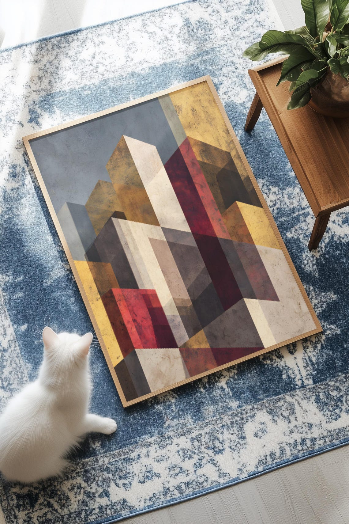 Geometric Architecture Poster of Bold Colorful Abstract Building Forms