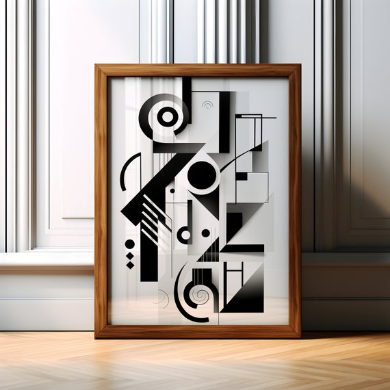 Black And White Abstract Poster Print Minimalist Abstract Bedroom Wall Decor Abstract Poster Print Artwork Boho Art