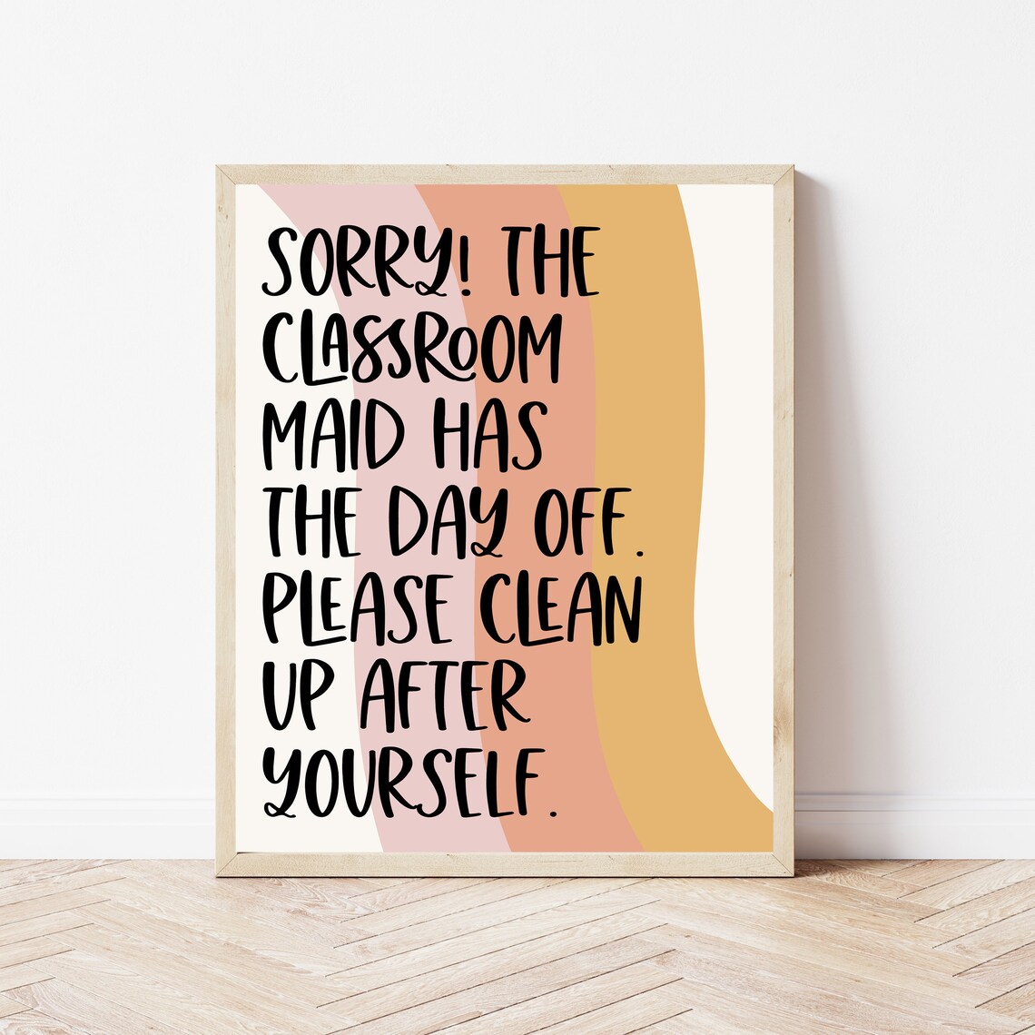 Classroom Rules Poster, Boho Teacher Wall Art