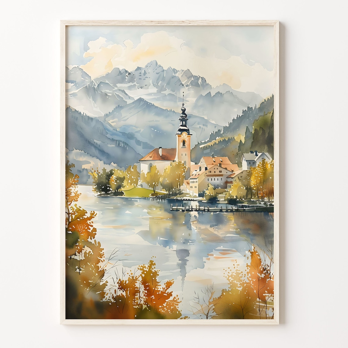 Berchtesgaden Watercolor Travel Poster, Germany Art Print