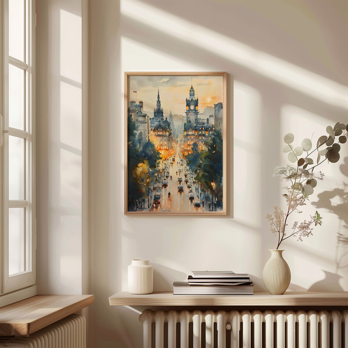 Edinburgh Watercolor Cityscape Poster, Scotland Print - Image 4