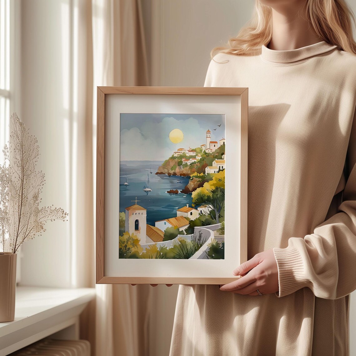 Menorca Watercolor Painting, Balearic Islands Travel Poster - Image 2