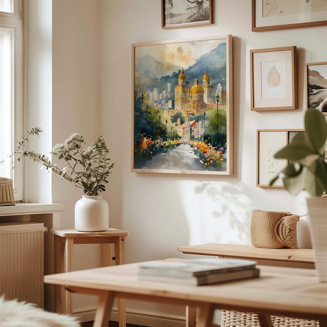 Cebu City Philippines Golden Cathedral Watercolor Painting Poster - Image 3
