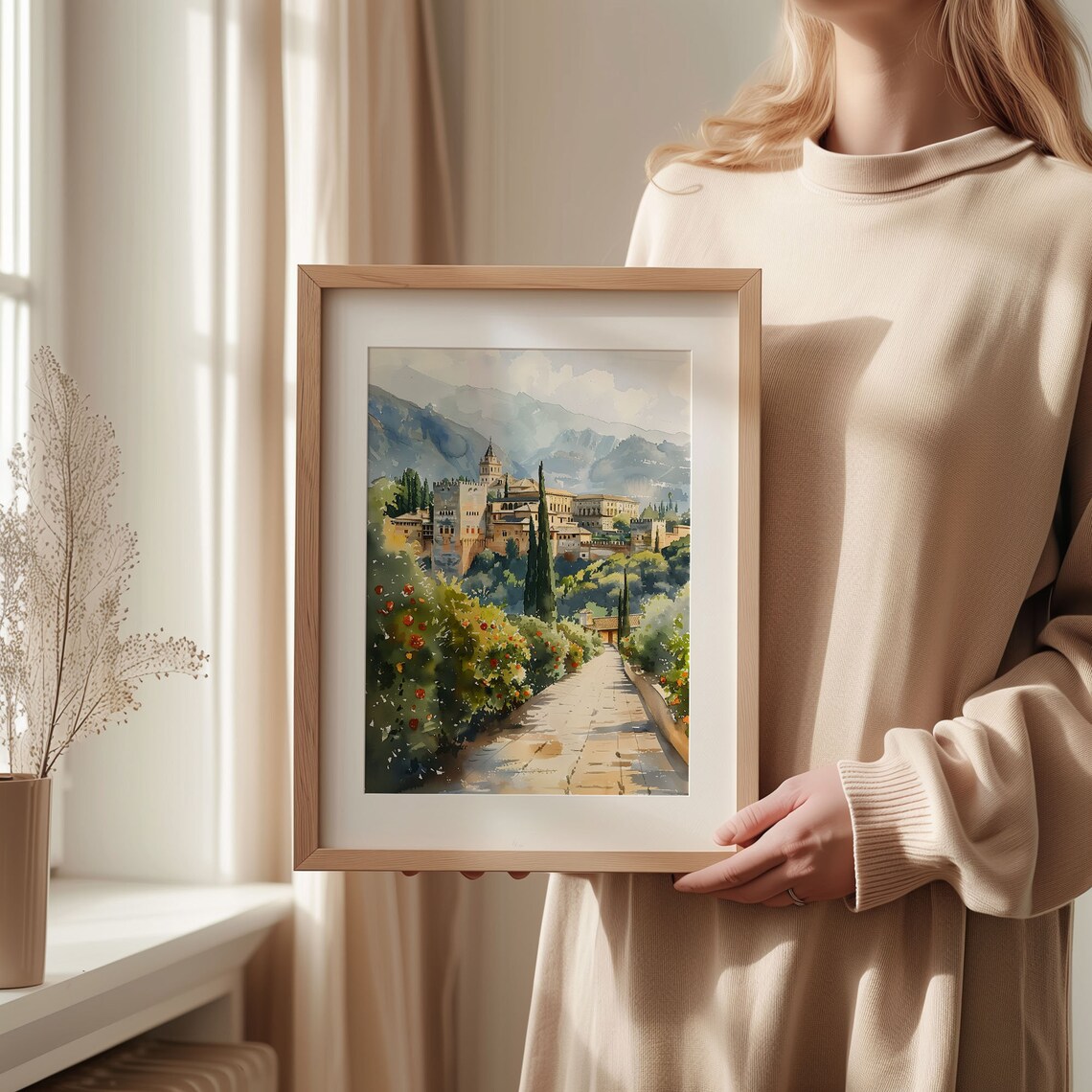 Granada Watercolor Painting Travel Poster, Spain - Image 2