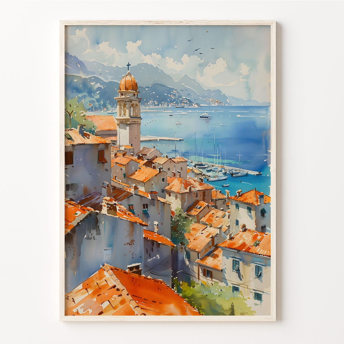 Split Watercolor Painting Croatia Travel Poster