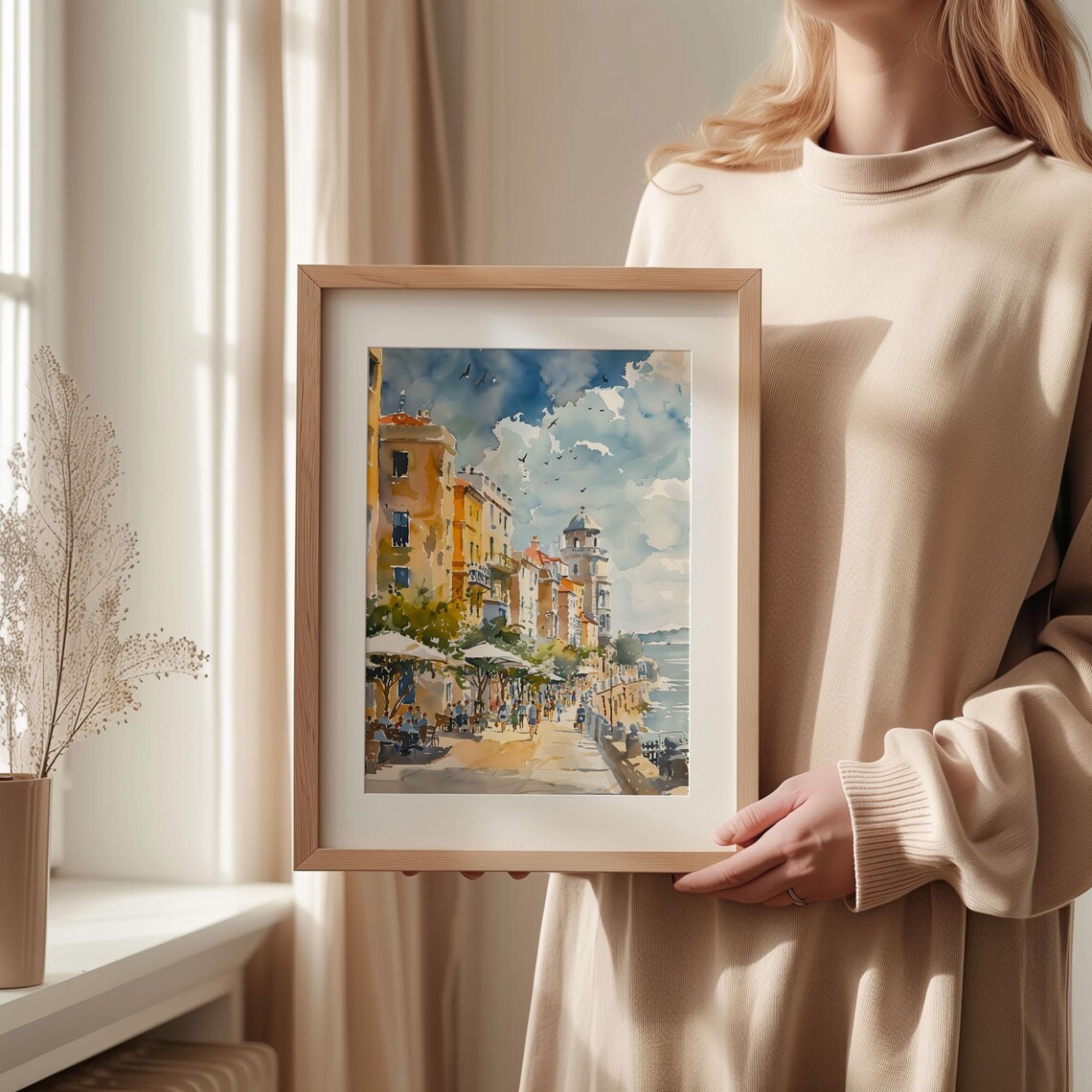 Margate Kent Seaside Promenade Clock Tower Watercolor Travel Poster - Image 2