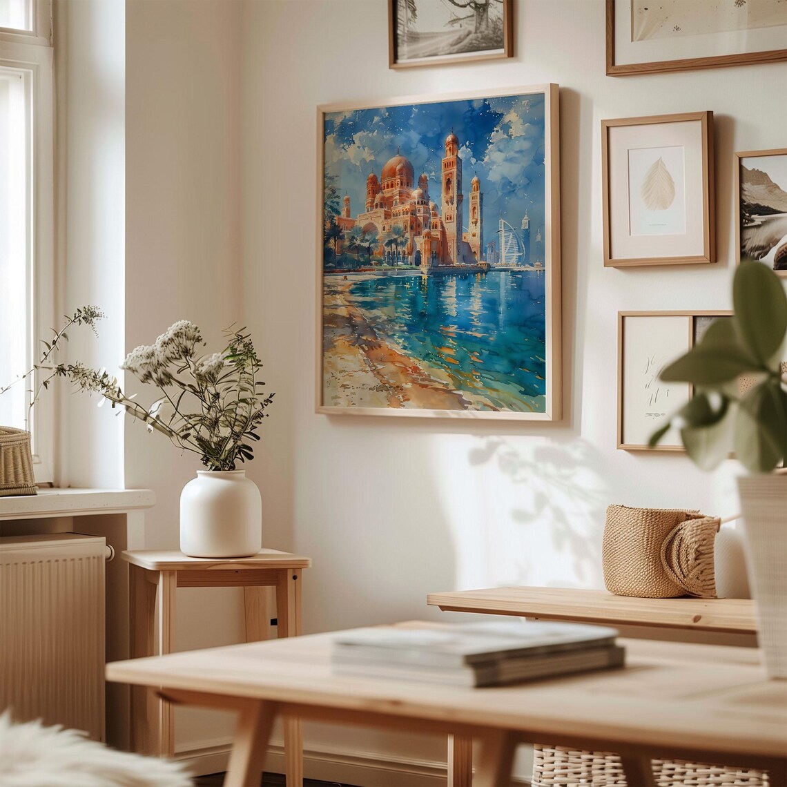 Abu Dhabi Watercolor Painting, Travel Poster - Image 3