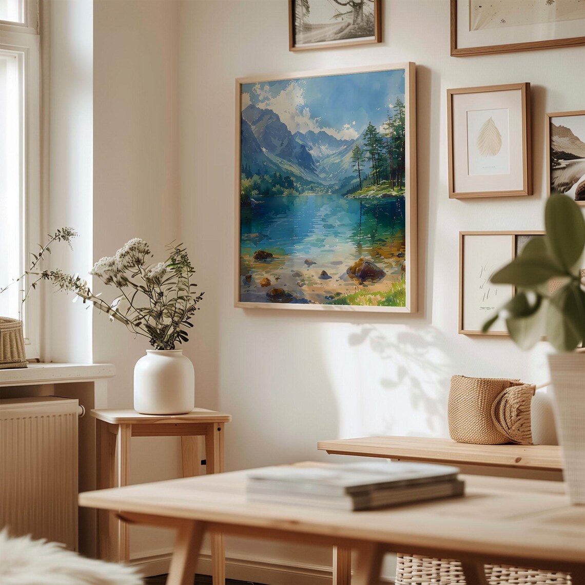 Snowdonia Watercolor Landscape Poster, Wales Travel Print - Image 3