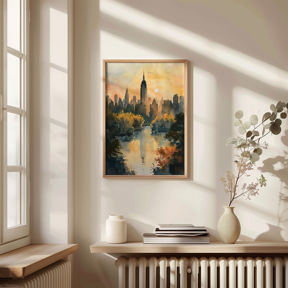 New York Skyline Watercolor Travel Poster, NYC - Image 4