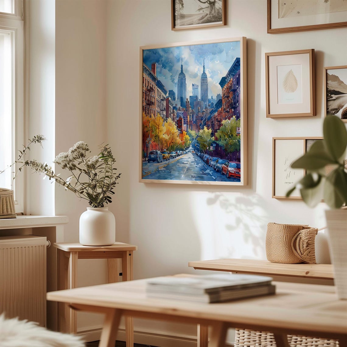 New York Brooklyn Watercolor Painting New York Pizza Poster Manhattan Wall Art Food And Travel Print Wall Art C30 739 - Image 3