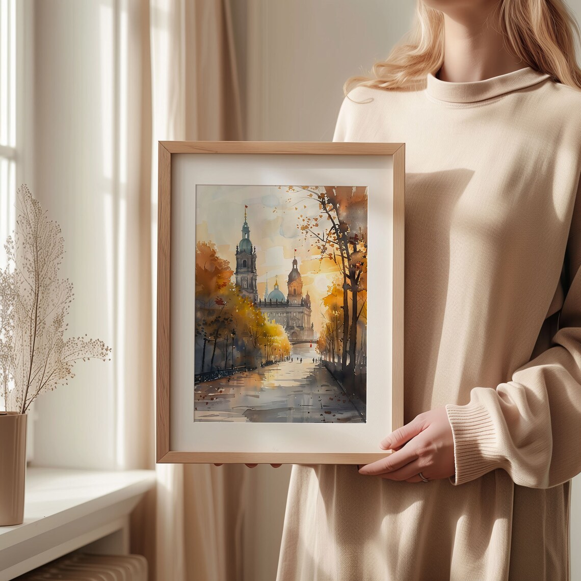 Berlin Watercolor Painting Travel Poster, Germany - Image 2