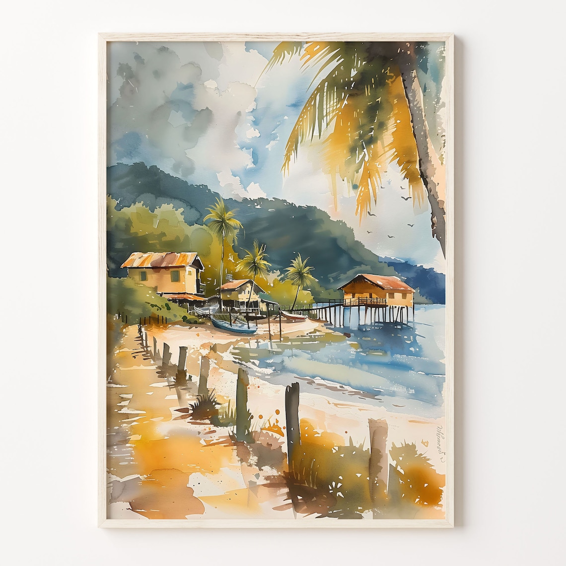 Philippines Watercolor Travel Poster, Home Decor