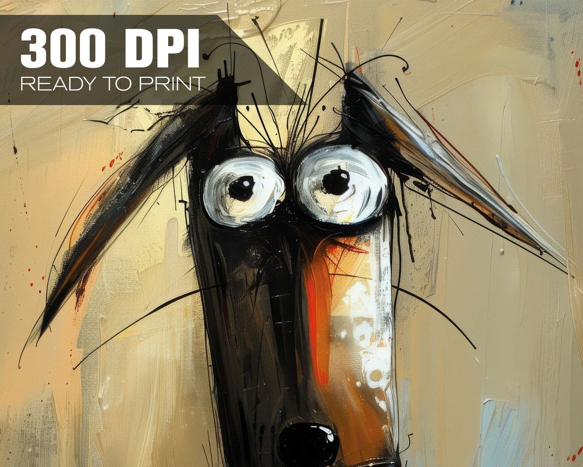 Crazy Creatures Dog Whimsical Funny Canine Abstract Art Poster - Image 4