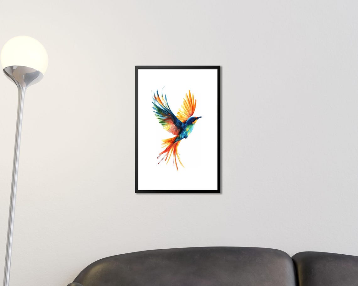 Minimalist Painted Bird Art Print - Image 2