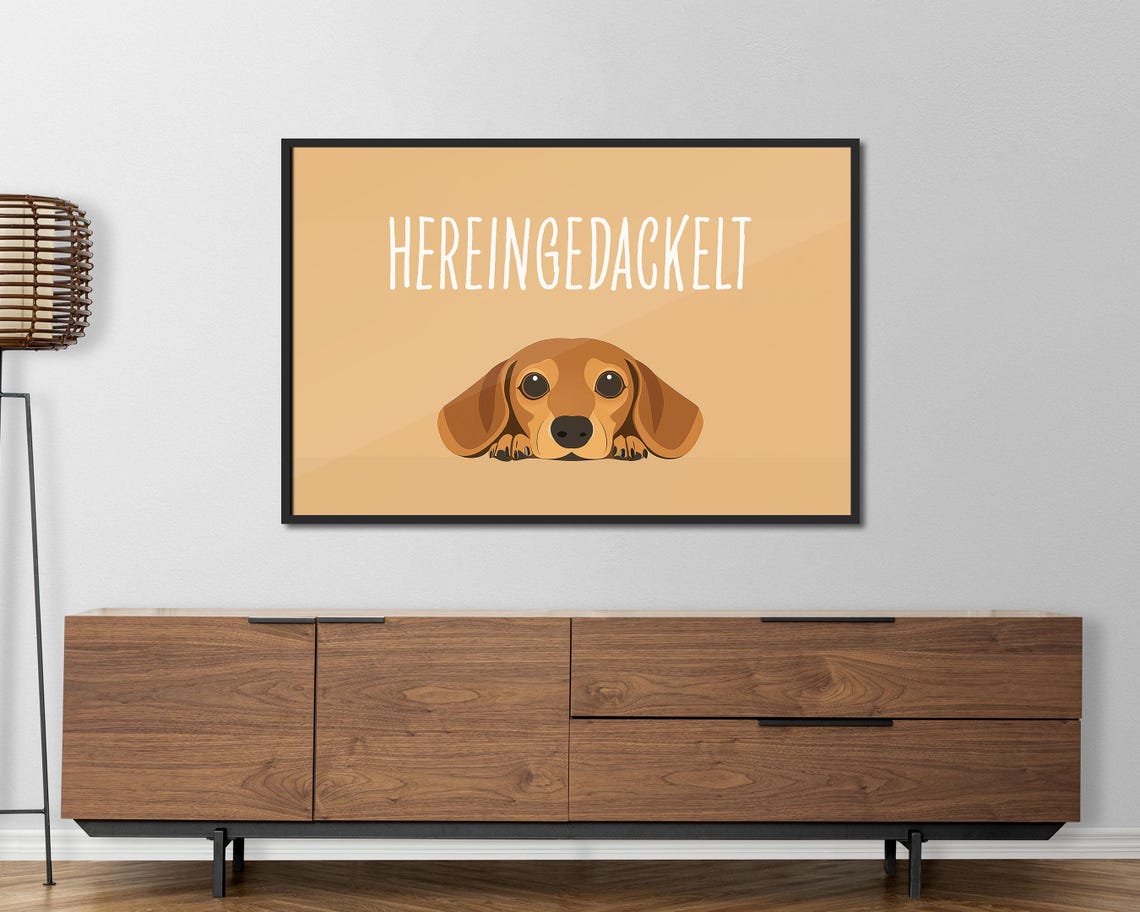 Funny Dachshund Quote Minimalist Tan German Text Dog Lover Poster - Image 5