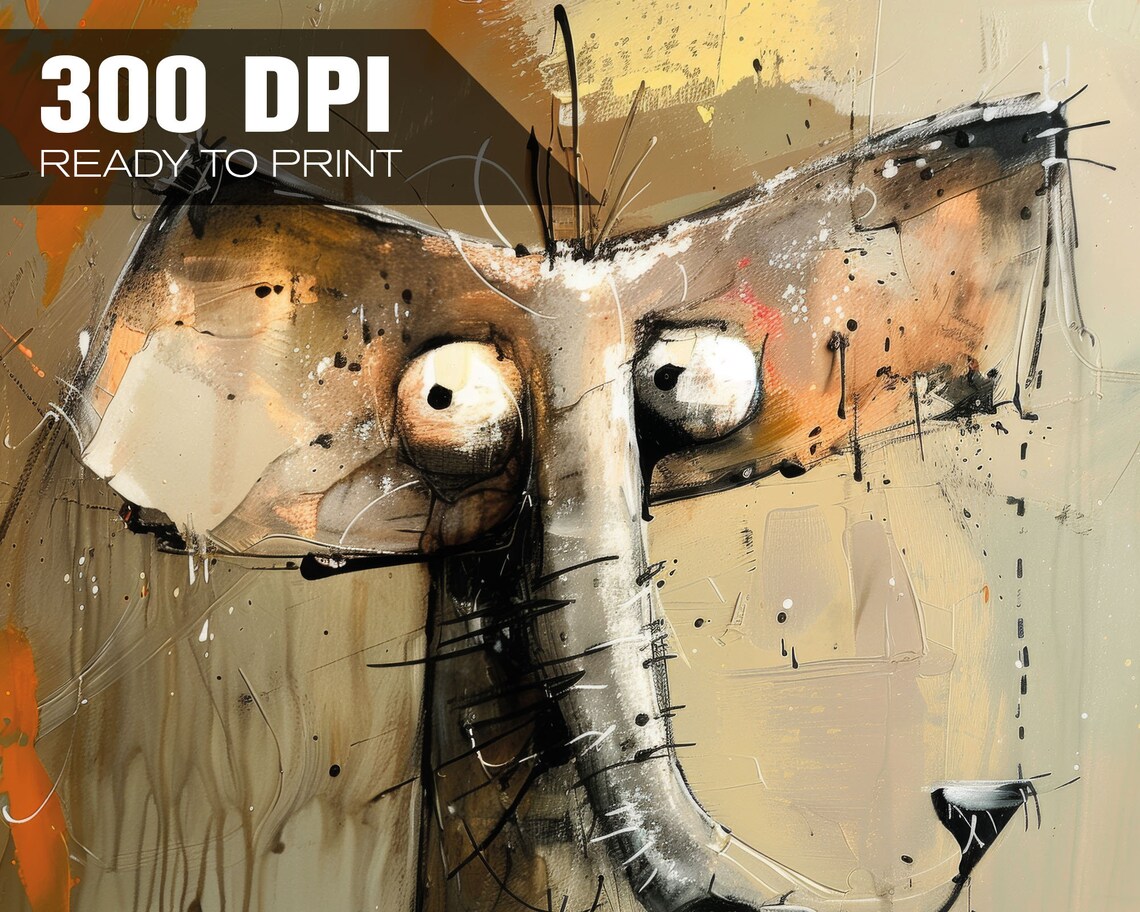Crazy Creatures Elephant Whimsical Funny Animal Abstract Art Poster - Image 4
