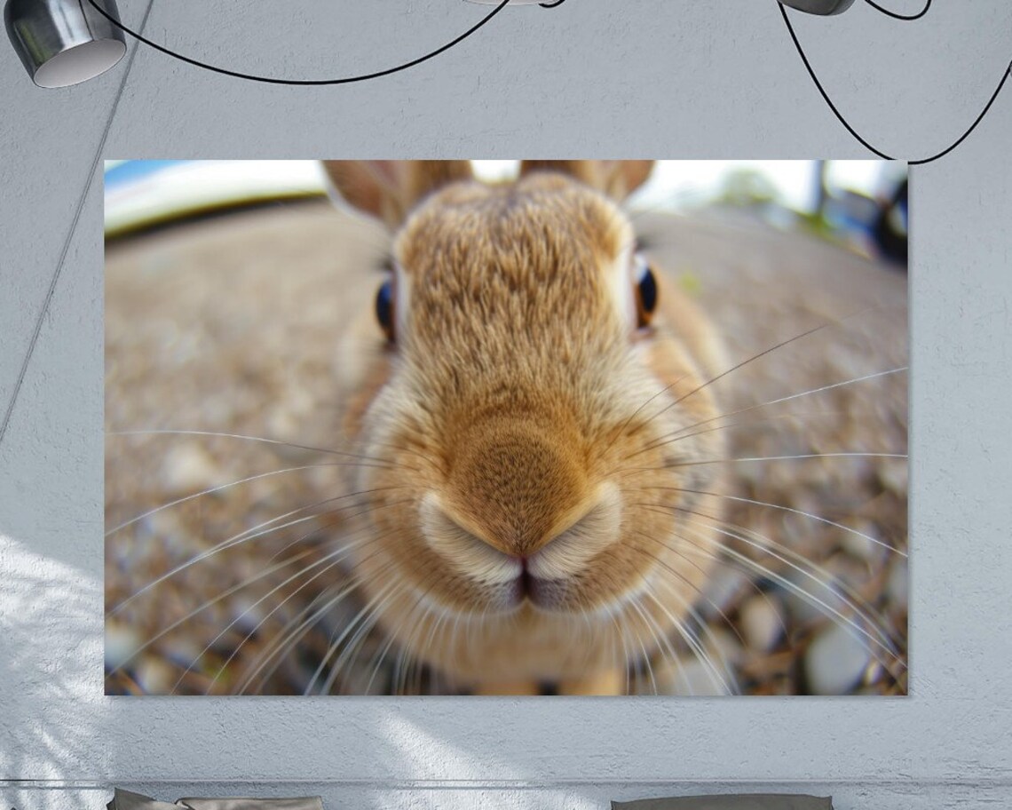 Rabbit Extreme Close Up Funny Bunny Nose Cute Pet Photo Wall Art Poster - Image 2