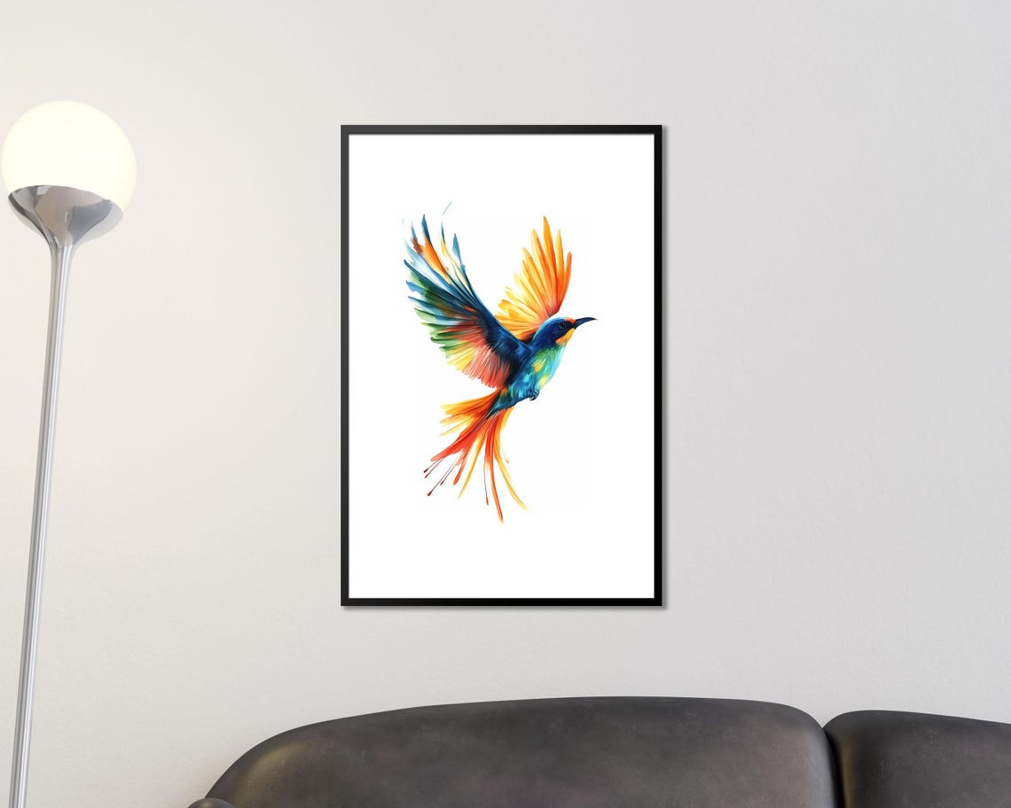 Minimalist Painted Bird Art Print - Image 3