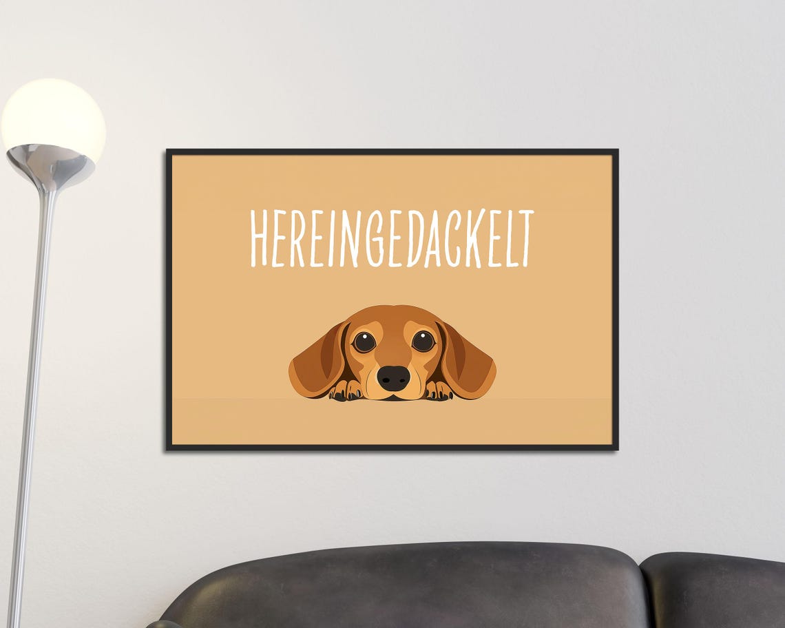 Funny Dachshund Quote Minimalist Tan German Text Dog Lover Poster - Image 2