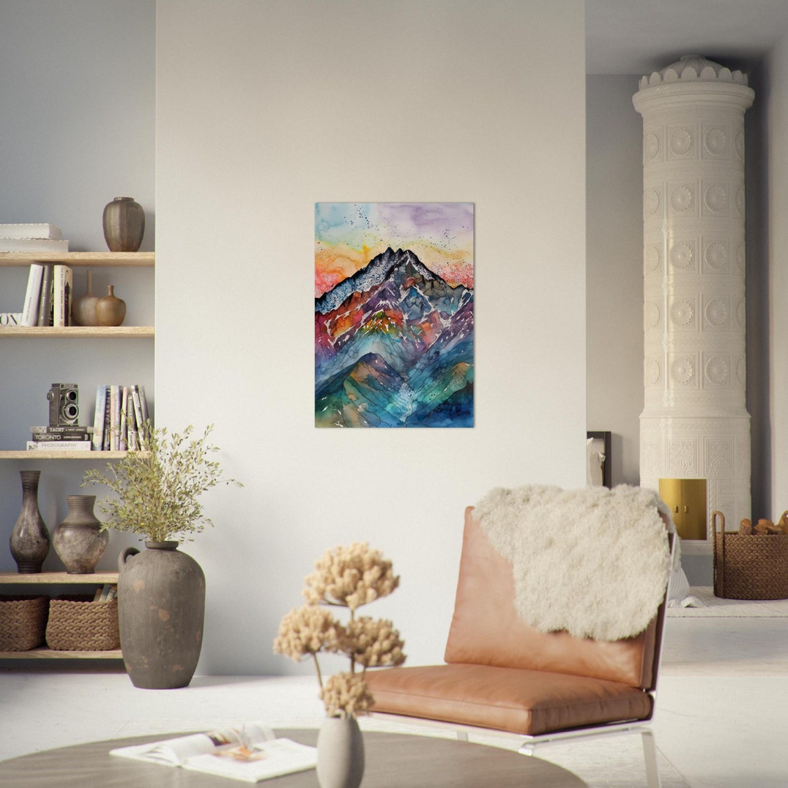 Colourful Mountain Experience The Beauty Of The Mountains In Pop Style With Our Colourful Watercolour Poster - Image 4