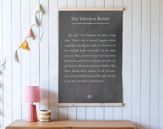 The Velveteen Rabbit Book Page Quote Nursery Literary Decor Print