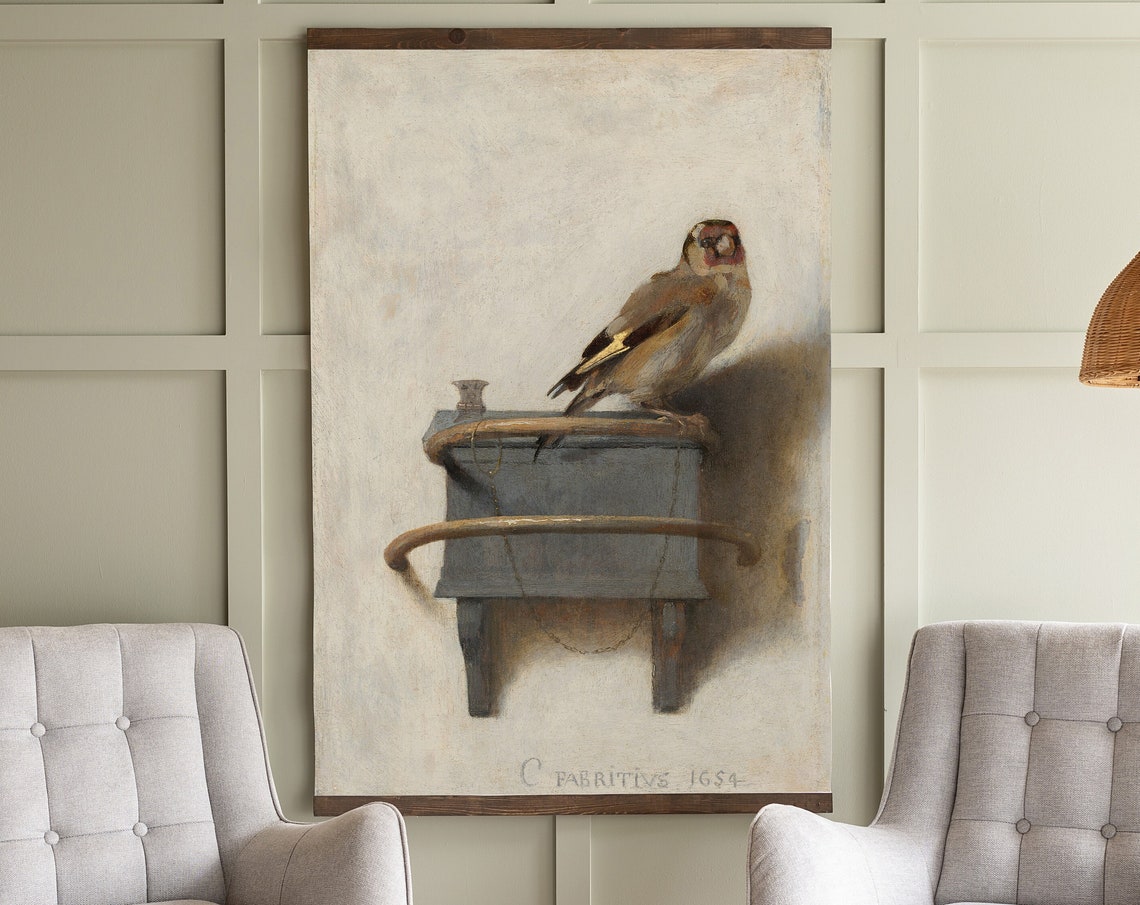 The Goldfinch Carel Fabritius 1654 Classic Bird Painting Poster - Image 3