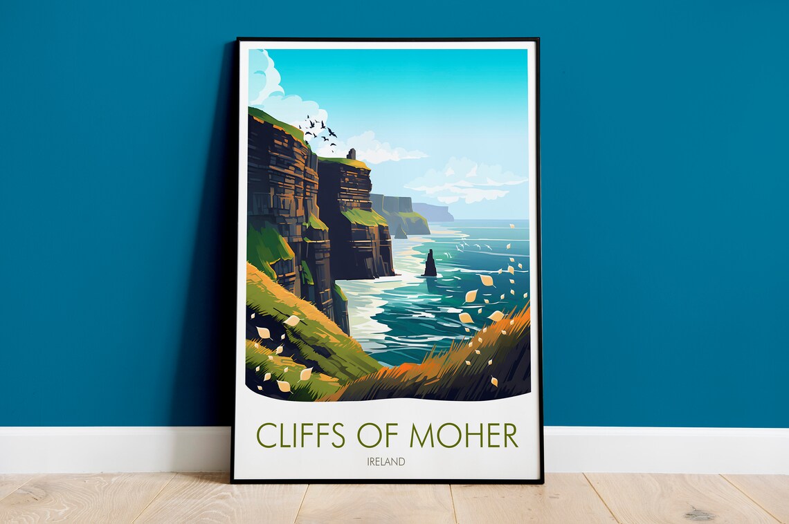 Cliffs Of Moher Ireland Travel Poster, Landscape