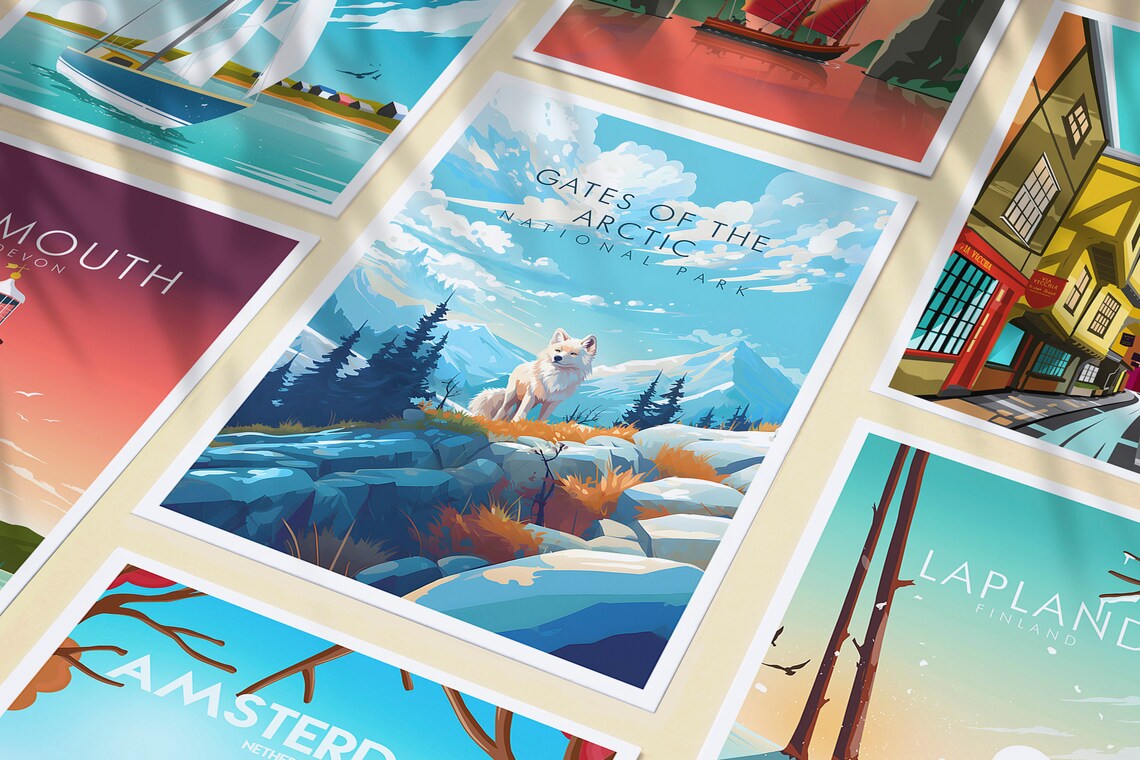 Gates of the Arctic National Park Wolf Wilderness Travel Poster - Image 3