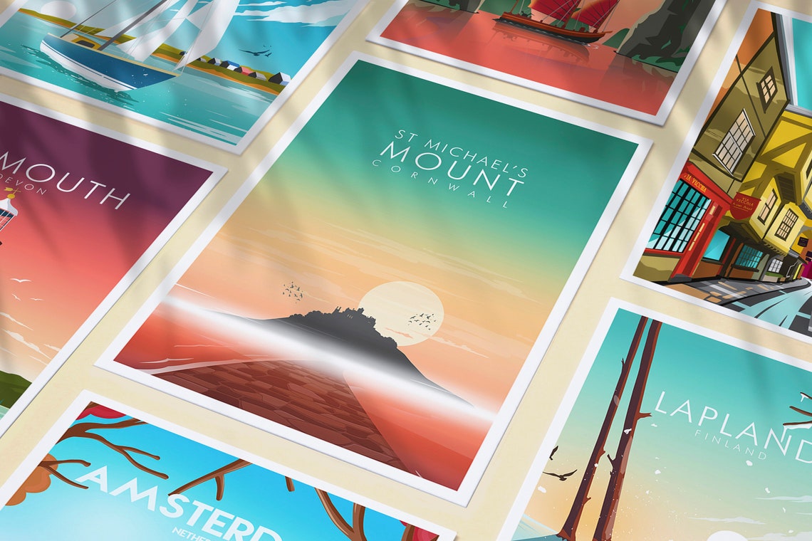 St Michaels Mount Cornwall Island Castle Misty Sunrise Poster - Image 3