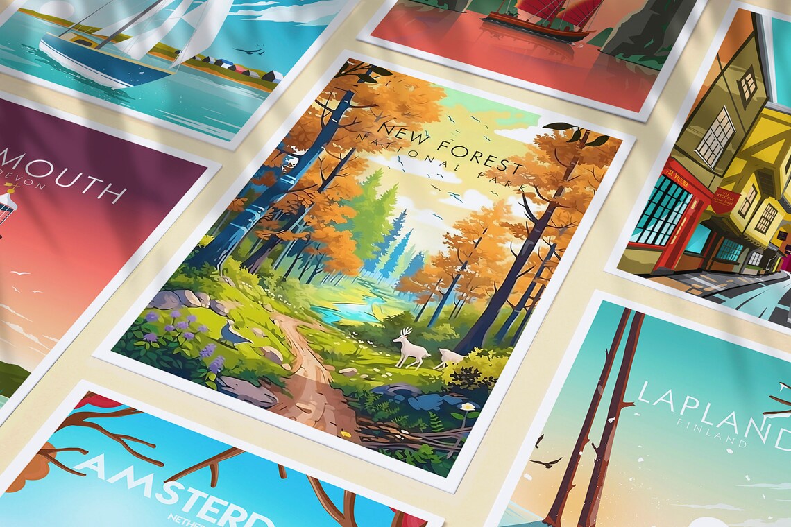 New Forest Travel Poster, Nature Landscape - Image 3