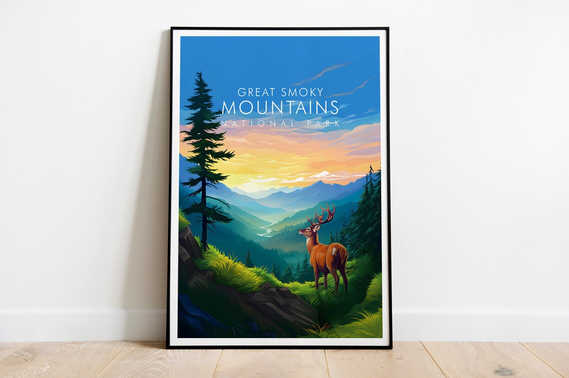 Great Smoky Mountains Print Travel Print - Image 2