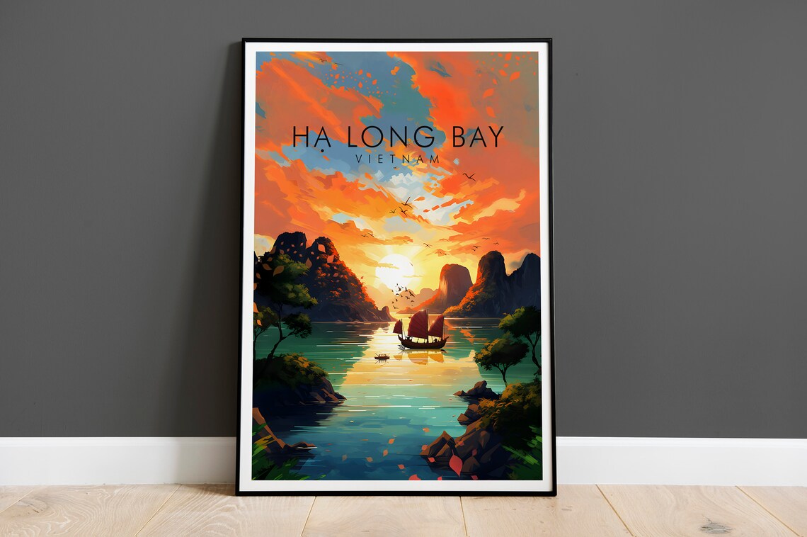 Ha Long Bay Vietnam Travel Poster, Place Print