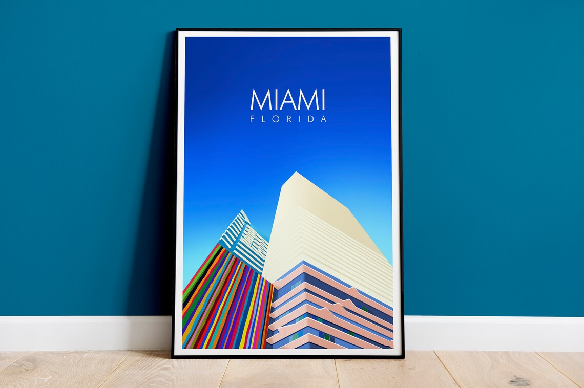 Miami Art Deco - Vintage Retro Art Print