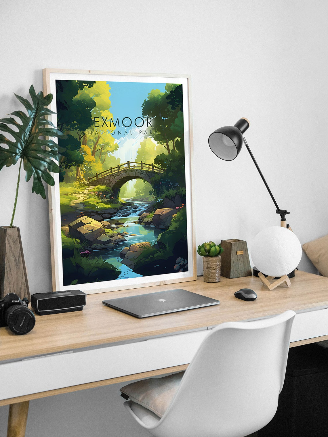 Exmoor National Park England Stone Bridge Forest Stream Poster - Image 2
