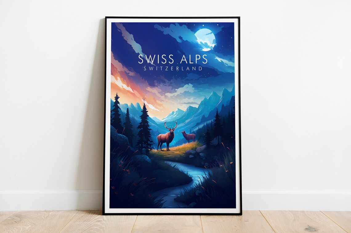 Swiss Alps Print Switzerland Travel Print - Image 2