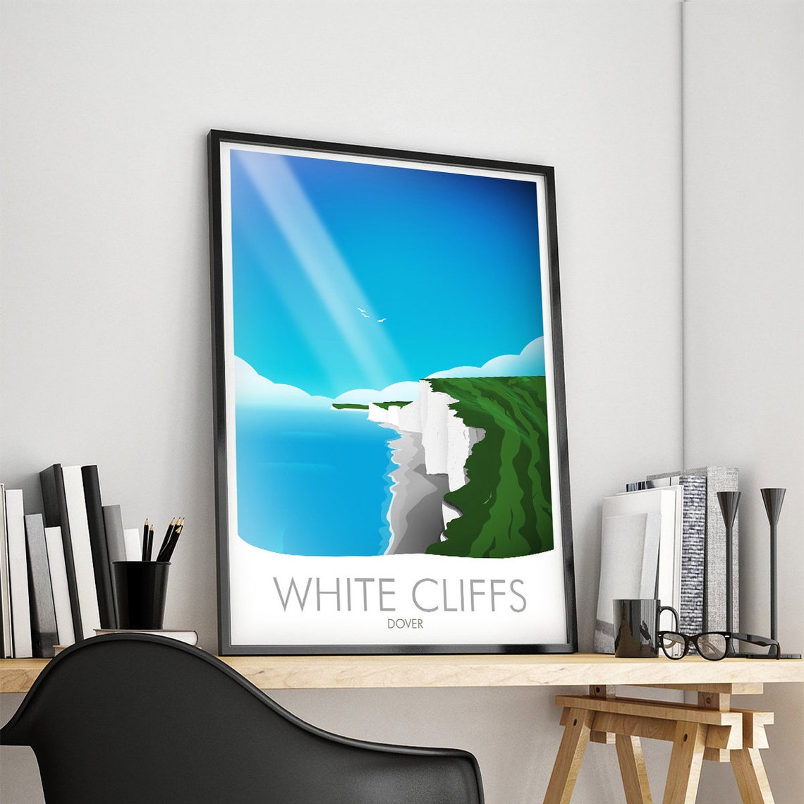 White Cliffs of Dover England Chalk Cliffs Sea Sunbeam Poster - Image 4