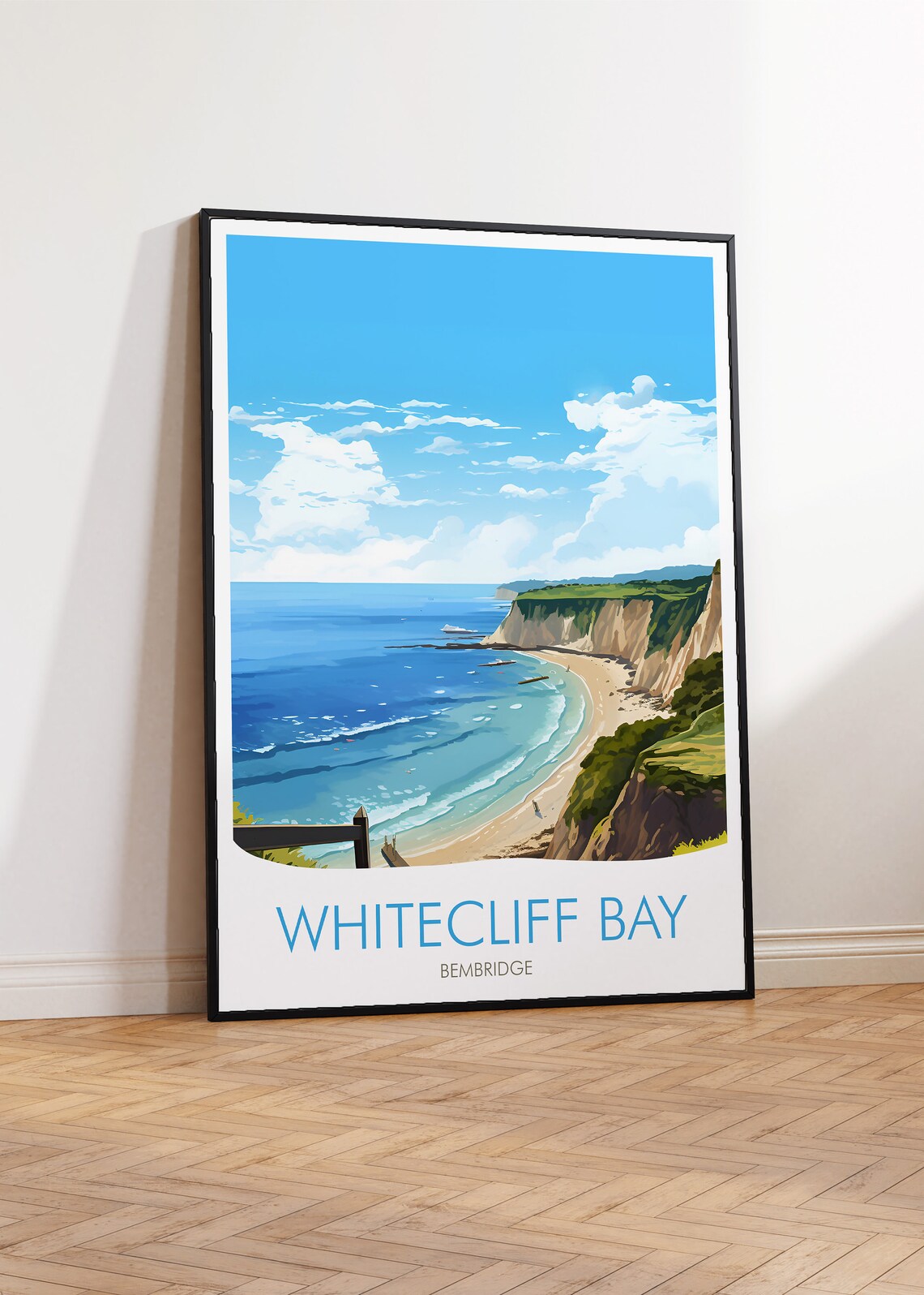 Whitecliff Bay Print Bembridge Isle Of Wight Print - Image 2