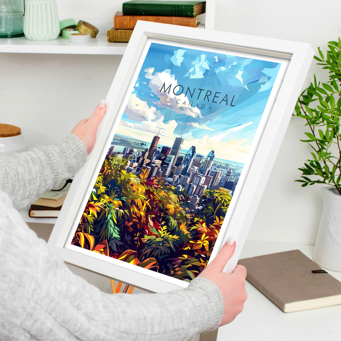 Montreal Canada Skyline Mount Royal Summer Greenery View Poster - Image 4