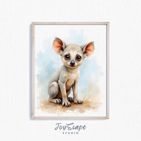 Bushbaby Art Cute Animal Wall Decor Baby Watercolor Print Nursery Adorable Painting For Kids 282